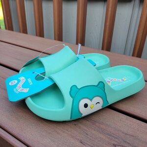 Squishmallows Kids Green Aqua Owl Slides Size 2/3 cds